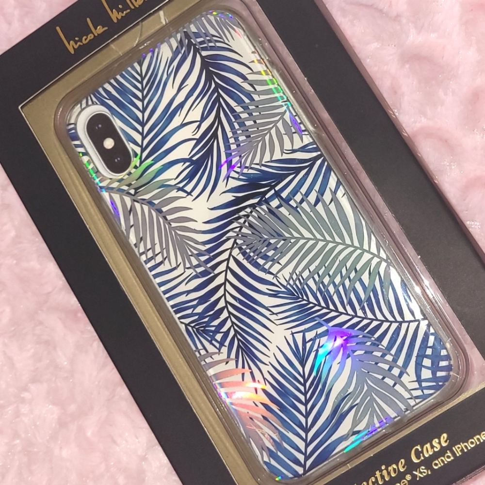 Nicole Miller Blue Leaf Pattern Phone Case